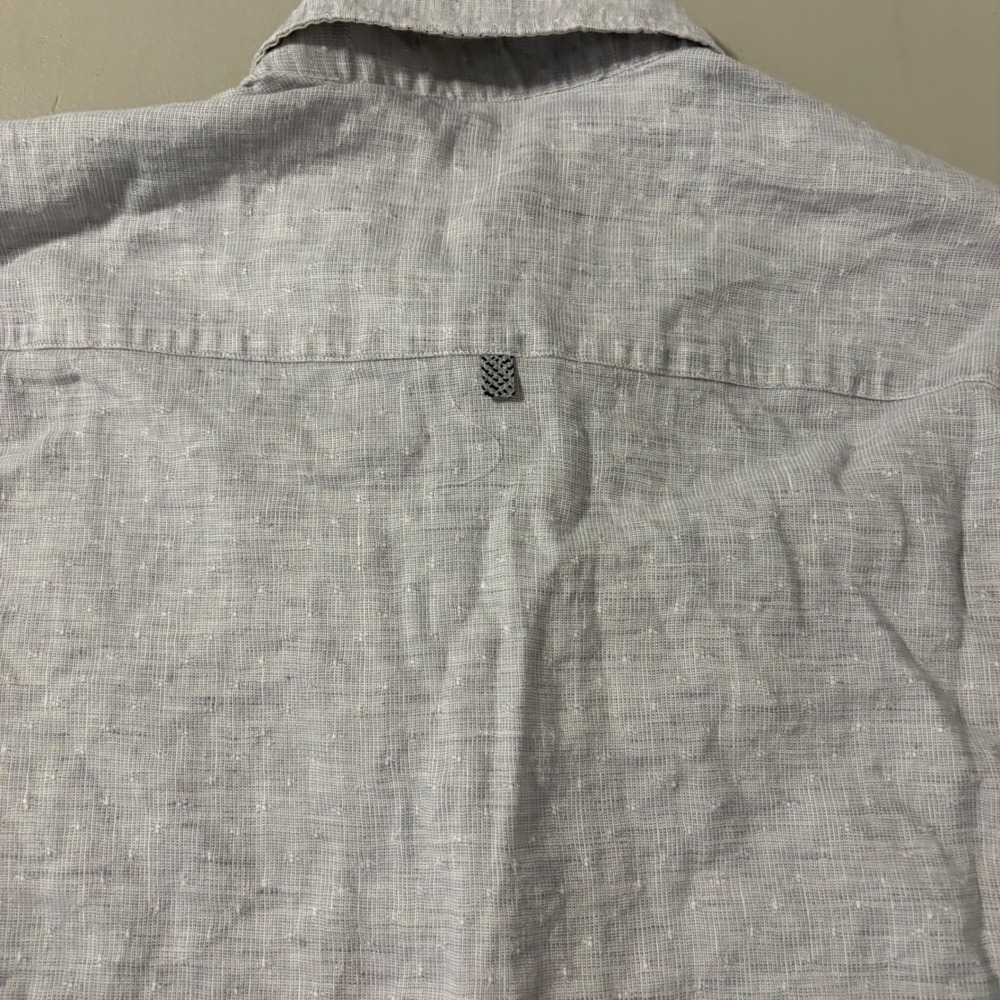 Stone Rose Mens Linen Blend Button Down Shirt Gray Size Small (2 )Long Sleeve - Picture 10 of 13